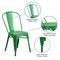 Merrick Lane Banks Indoor/Outdoor Stacking Metal Dining Chair with Single Slat Back and Distressed Powder Coated Finish